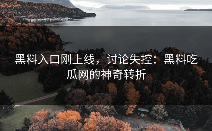 黑料入口刚上线，讨论失控：黑料吃瓜网的神奇转折