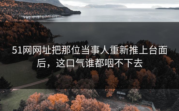 51网网址把那位当事人重新推上台面后,这口气谁都咽不下去 51网网址把那位当事人重新推上台面后,这口气谁都咽不下去