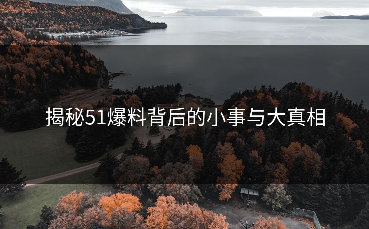 揭秘51爆料背后的小事与大真相 揭秘51爆料背后的小事与大真相