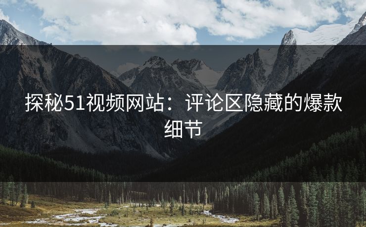 探秘51视频网站：评论区隐藏的爆款细节